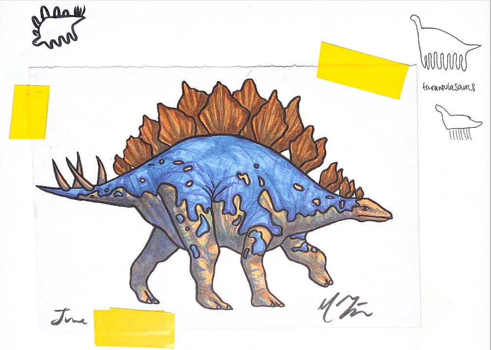 Stegosaurus marker sketch